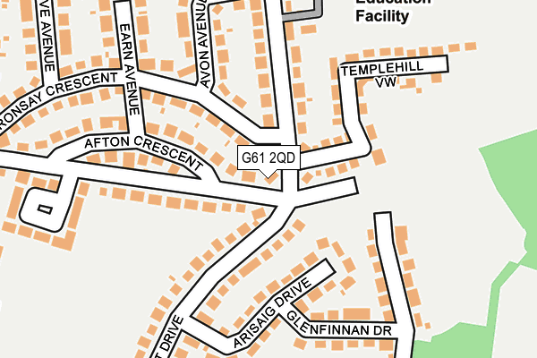 G61 2QD map - OS OpenMap – Local (Ordnance Survey)