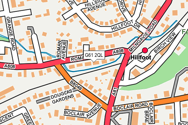 G61 2QL map - OS OpenMap – Local (Ordnance Survey)