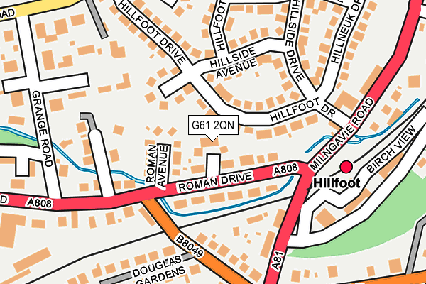 G61 2QN map - OS OpenMap – Local (Ordnance Survey)