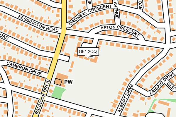 G61 2QQ map - OS OpenMap – Local (Ordnance Survey)