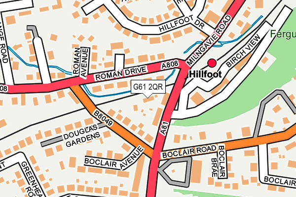G61 2QR map - OS OpenMap – Local (Ordnance Survey)