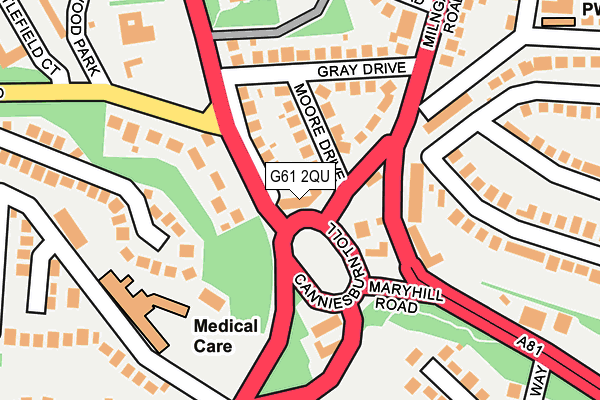 G61 2QU map - OS OpenMap – Local (Ordnance Survey)