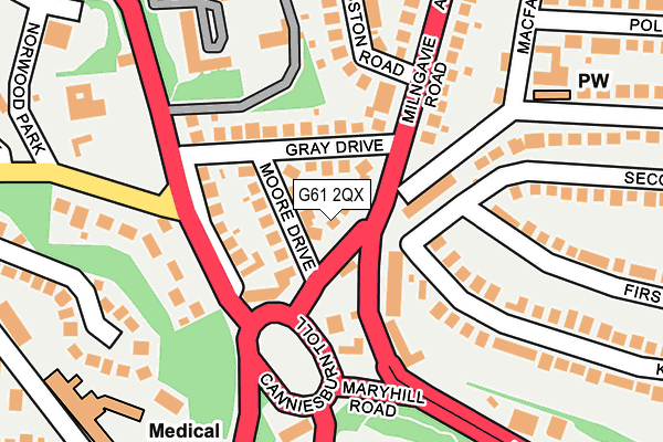 G61 2QX map - OS OpenMap – Local (Ordnance Survey)