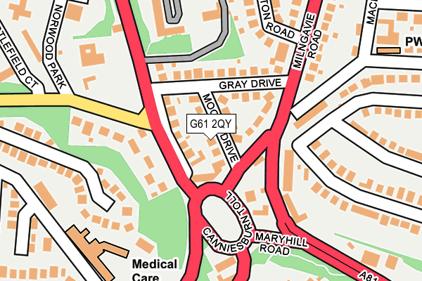 G61 2QY map - OS OpenMap – Local (Ordnance Survey)