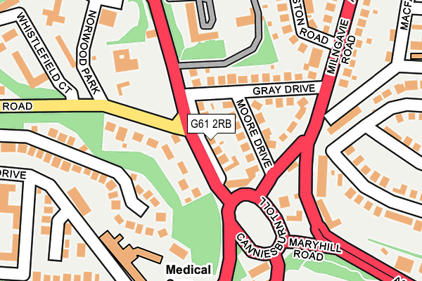 G61 2RB map - OS OpenMap – Local (Ordnance Survey)