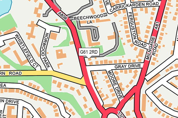 G61 2RD map - OS OpenMap – Local (Ordnance Survey)