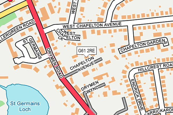 G61 2RE map - OS OpenMap – Local (Ordnance Survey)