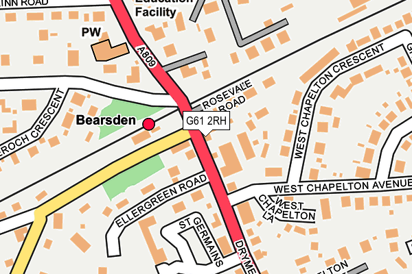 G61 2RH map - OS OpenMap – Local (Ordnance Survey)