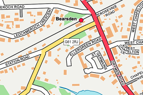 G61 2RJ map - OS OpenMap – Local (Ordnance Survey)