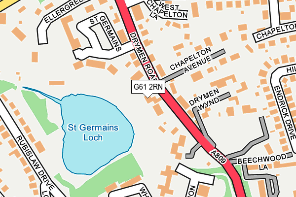 G61 2RN map - OS OpenMap – Local (Ordnance Survey)