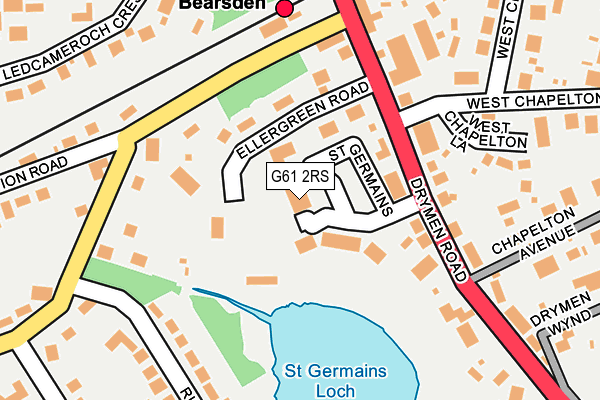 G61 2RS map - OS OpenMap – Local (Ordnance Survey)