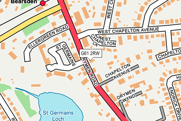 G61 2RW map - OS OpenMap – Local (Ordnance Survey)