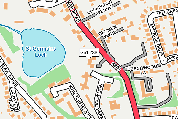 G61 2SB map - OS OpenMap – Local (Ordnance Survey)