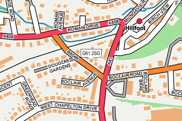 G61 2SG map - OS OpenMap – Local (Ordnance Survey)