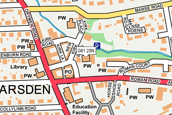 G61 2SN map - OS OpenMap – Local (Ordnance Survey)