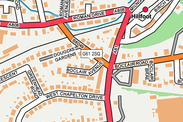 G61 2SQ map - OS OpenMap – Local (Ordnance Survey)