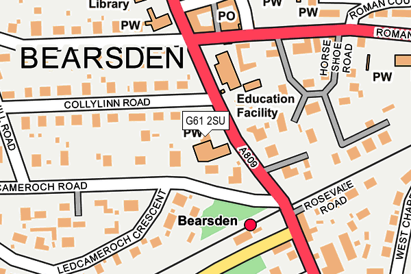 G61 2SU map - OS OpenMap – Local (Ordnance Survey)