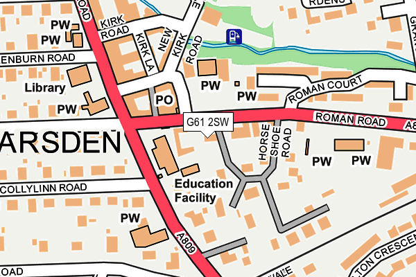 G61 2SW map - OS OpenMap – Local (Ordnance Survey)