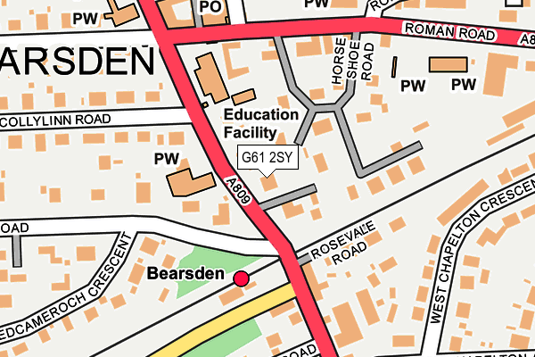 G61 2SY map - OS OpenMap – Local (Ordnance Survey)