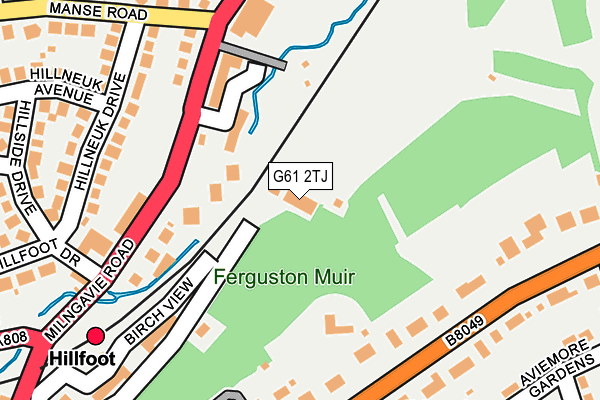 G61 2TJ map - OS OpenMap – Local (Ordnance Survey)