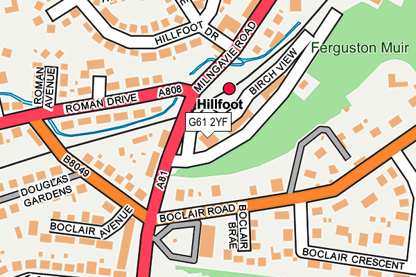 G61 2YF map - OS OpenMap – Local (Ordnance Survey)