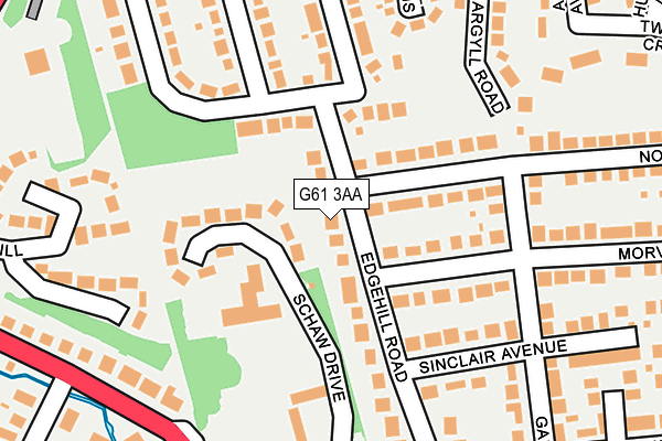 G61 3AA map - OS OpenMap – Local (Ordnance Survey)