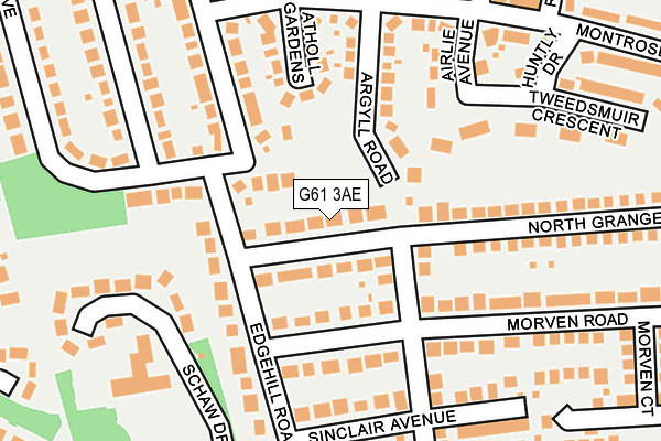 G61 3AE map - OS OpenMap – Local (Ordnance Survey)