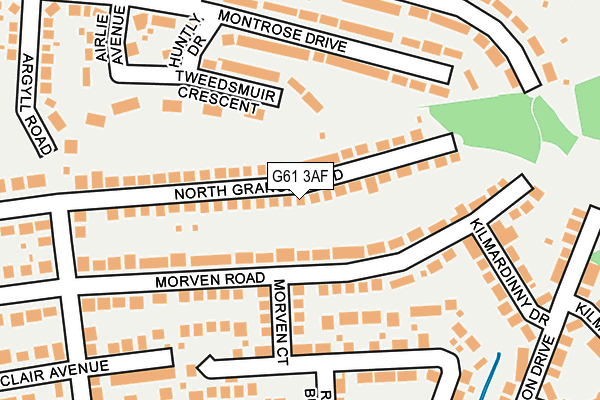 G61 3AF map - OS OpenMap – Local (Ordnance Survey)
