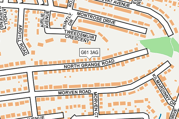 G61 3AG map - OS OpenMap – Local (Ordnance Survey)