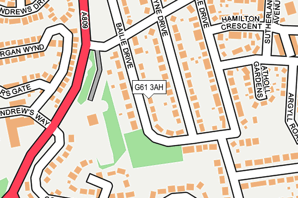 G61 3AH map - OS OpenMap – Local (Ordnance Survey)