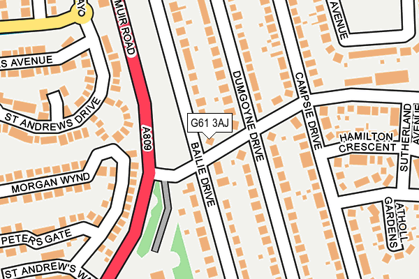 G61 3AJ map - OS OpenMap – Local (Ordnance Survey)