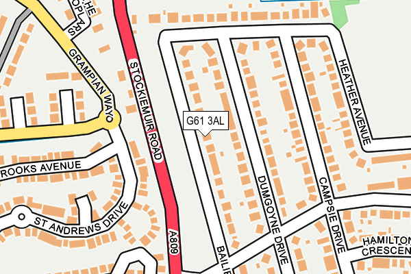 G61 3AL map - OS OpenMap – Local (Ordnance Survey)