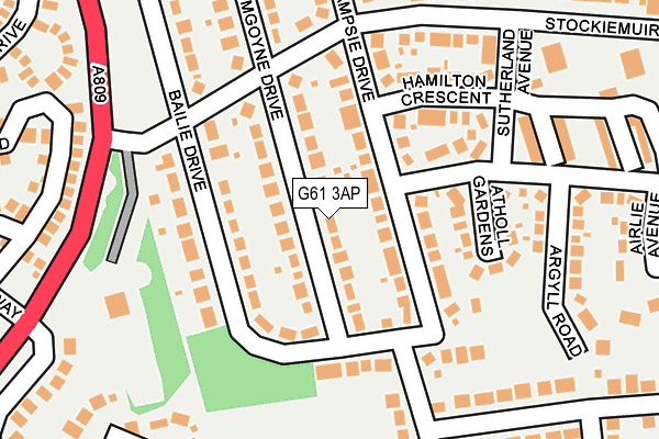 G61 3AP map - OS OpenMap – Local (Ordnance Survey)