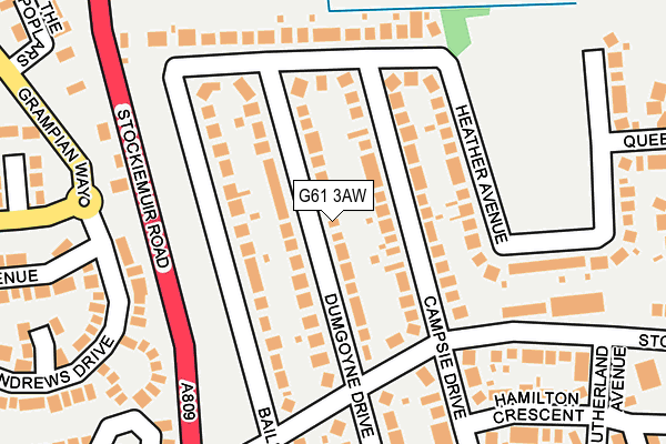 G61 3AW map - OS OpenMap – Local (Ordnance Survey)