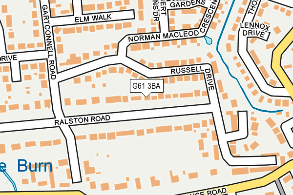 G61 3BA map - OS OpenMap – Local (Ordnance Survey)