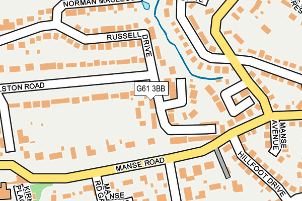 G61 3BB map - OS OpenMap – Local (Ordnance Survey)