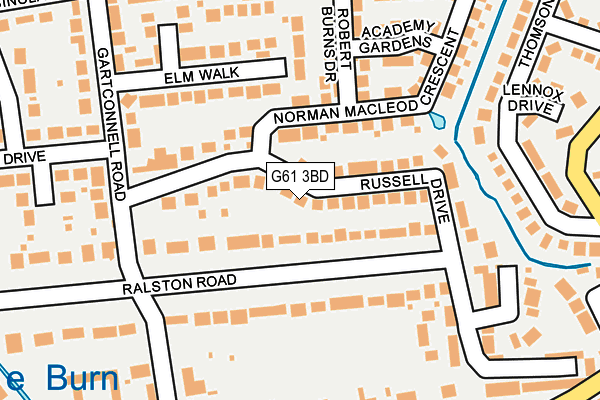 G61 3BD map - OS OpenMap – Local (Ordnance Survey)