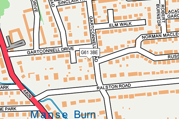 G61 3BE map - OS OpenMap – Local (Ordnance Survey)