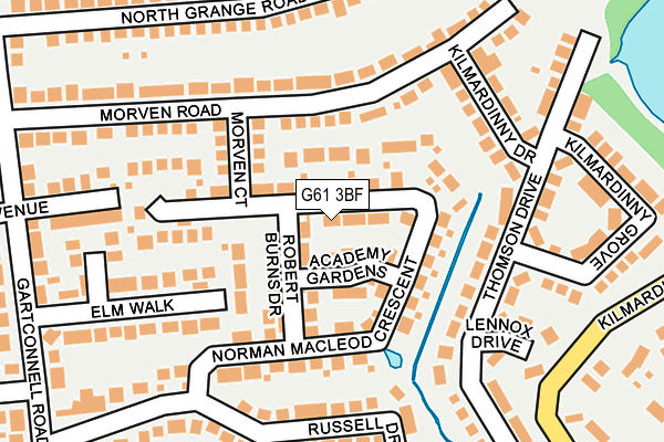 G61 3BF map - OS OpenMap – Local (Ordnance Survey)