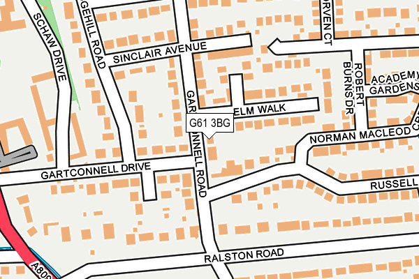 G61 3BG map - OS OpenMap – Local (Ordnance Survey)