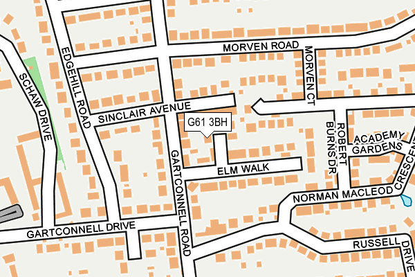 G61 3BH map - OS OpenMap – Local (Ordnance Survey)