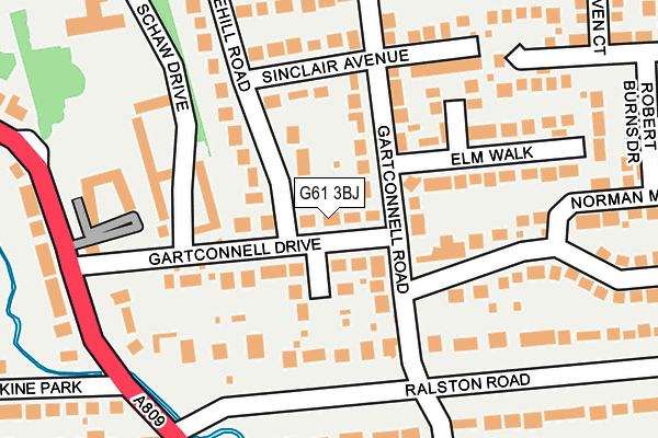 G61 3BJ map - OS OpenMap – Local (Ordnance Survey)