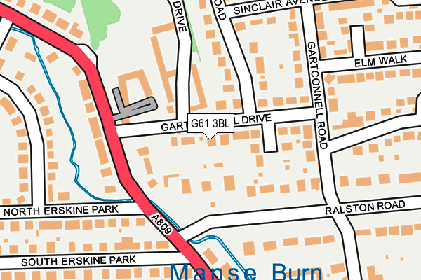 G61 3BL map - OS OpenMap – Local (Ordnance Survey)