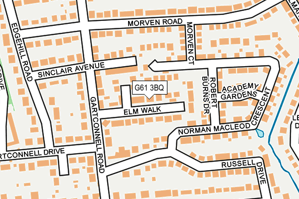 G61 3BQ map - OS OpenMap – Local (Ordnance Survey)