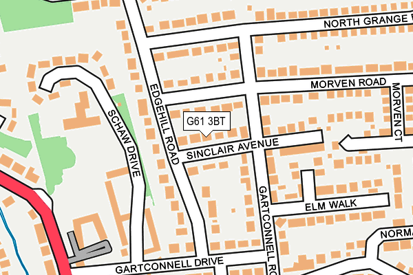 G61 3BT map - OS OpenMap – Local (Ordnance Survey)