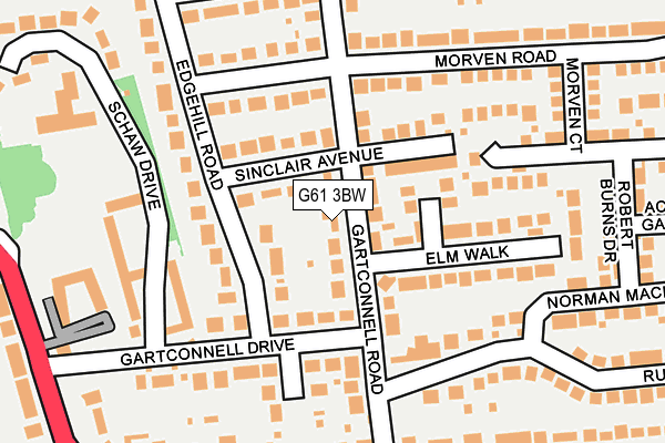 G61 3BW map - OS OpenMap – Local (Ordnance Survey)