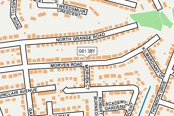 G61 3BY map - OS OpenMap – Local (Ordnance Survey)