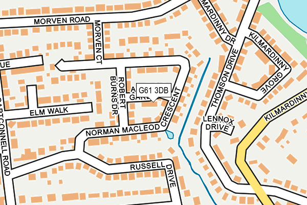 G61 3DB map - OS OpenMap – Local (Ordnance Survey)