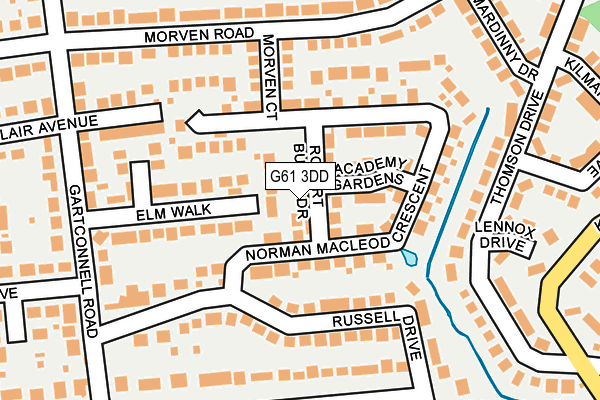 G61 3DD map - OS OpenMap – Local (Ordnance Survey)