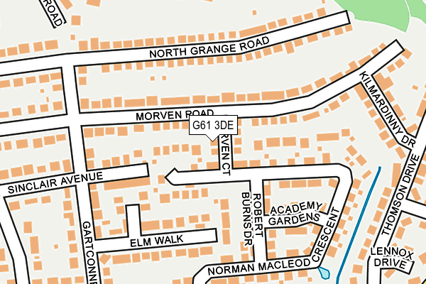 G61 3DE map - OS OpenMap – Local (Ordnance Survey)